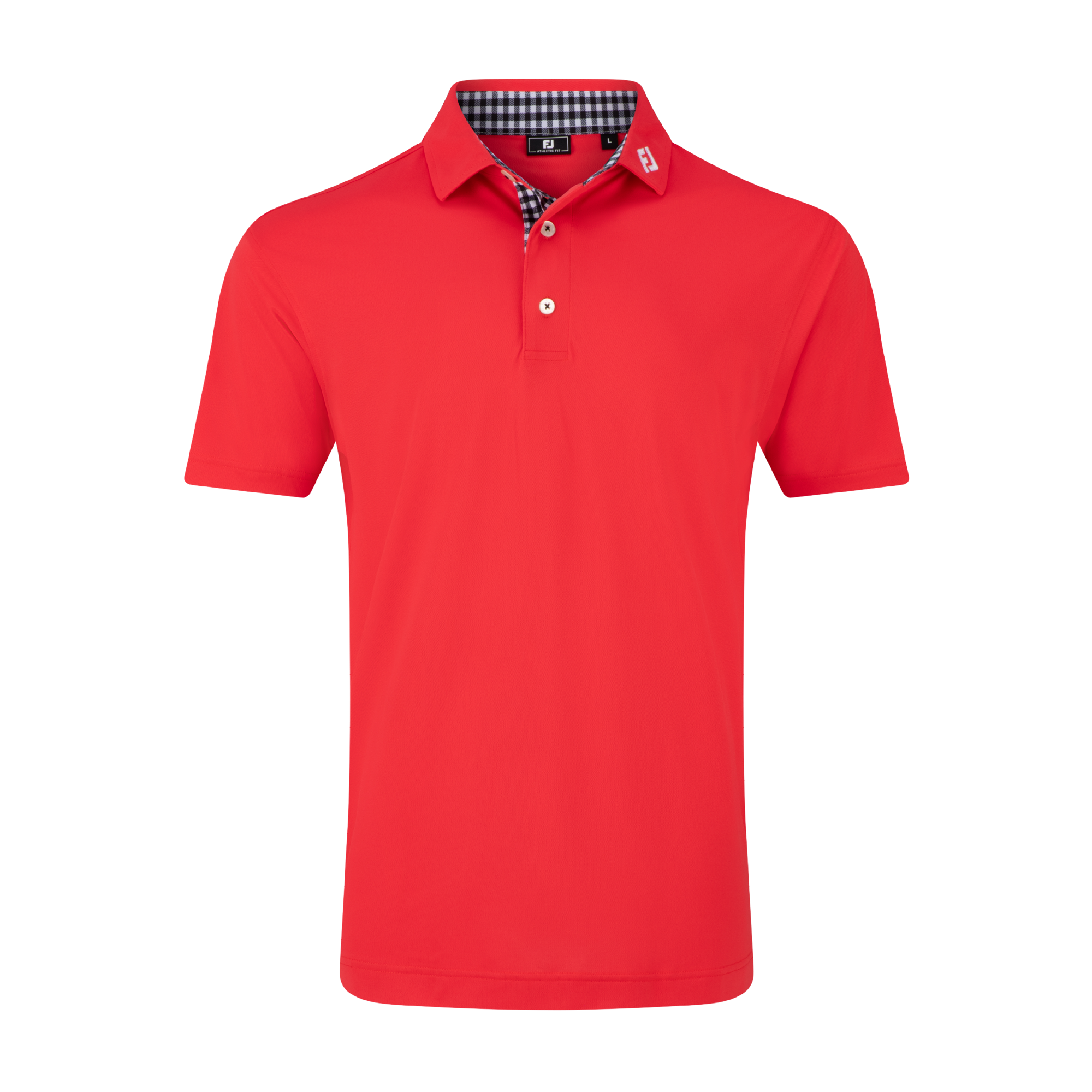 Stretch Pique Solid w/Gingham Trim