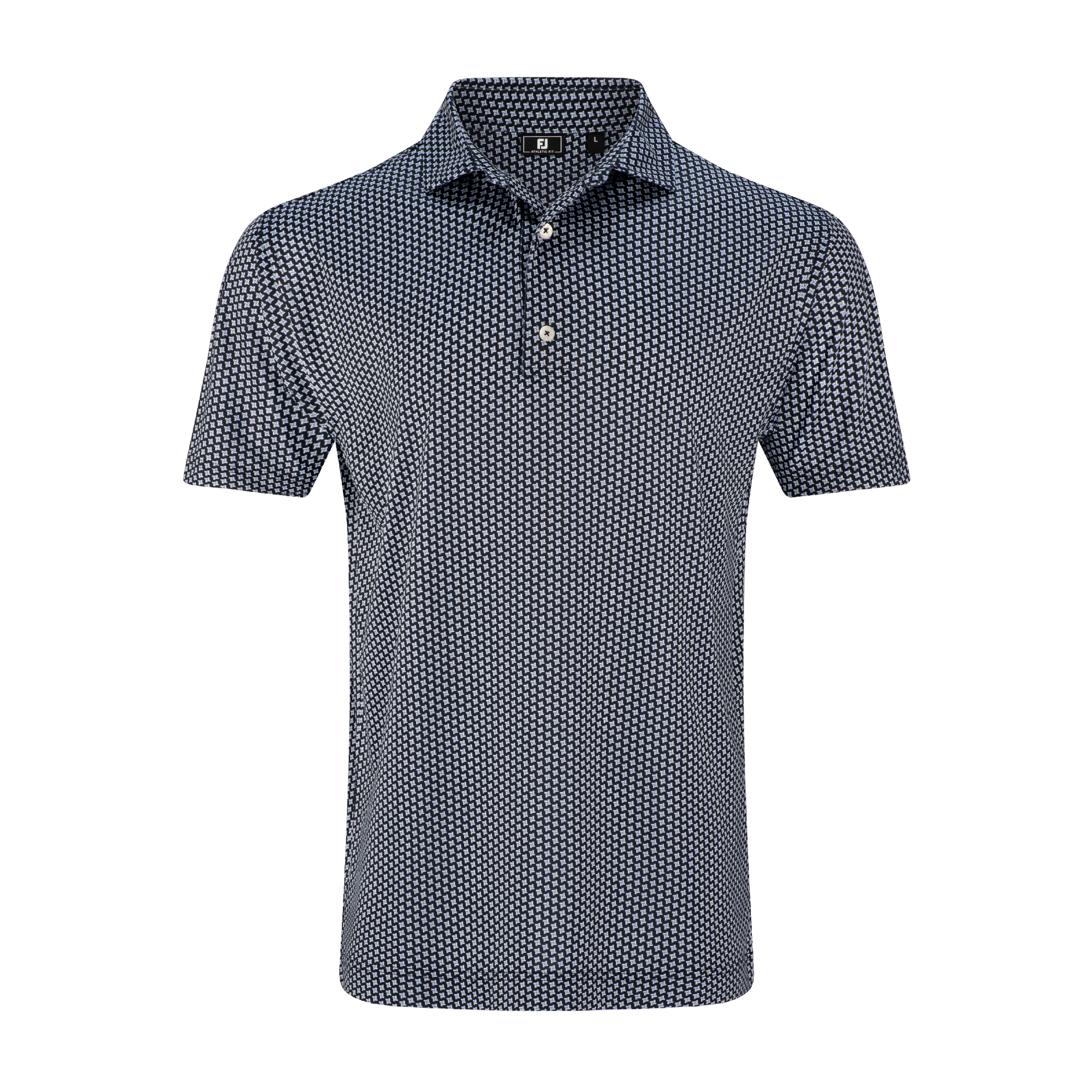Lisle Houndstooth Geo Print Polo